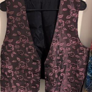 Floral Pink and Black Women's Vest